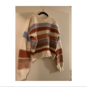 Striped crop top sweater